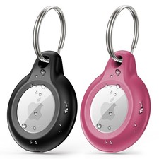 2 Pack IPX8 Waterproof Airtag Keychain with Airtag Holder Case,Full Body Shoc...