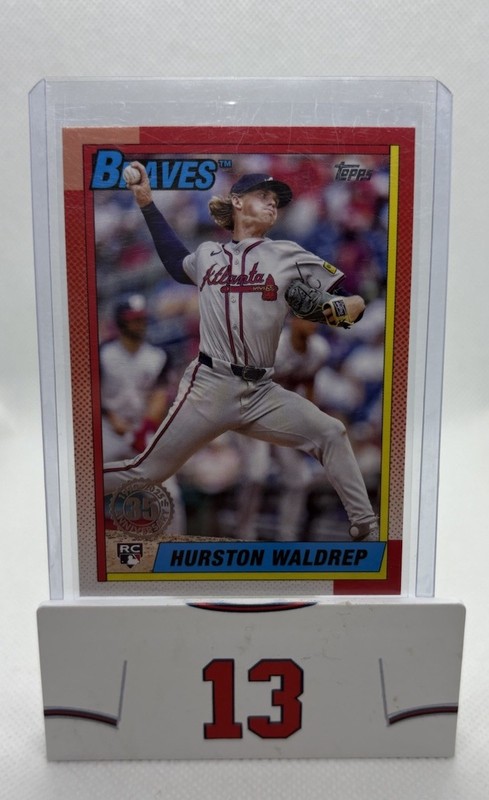 (2) 2025 Topps Series 1 Hurston Waldrep1 35th Anniversary RC #T90-18 Braves