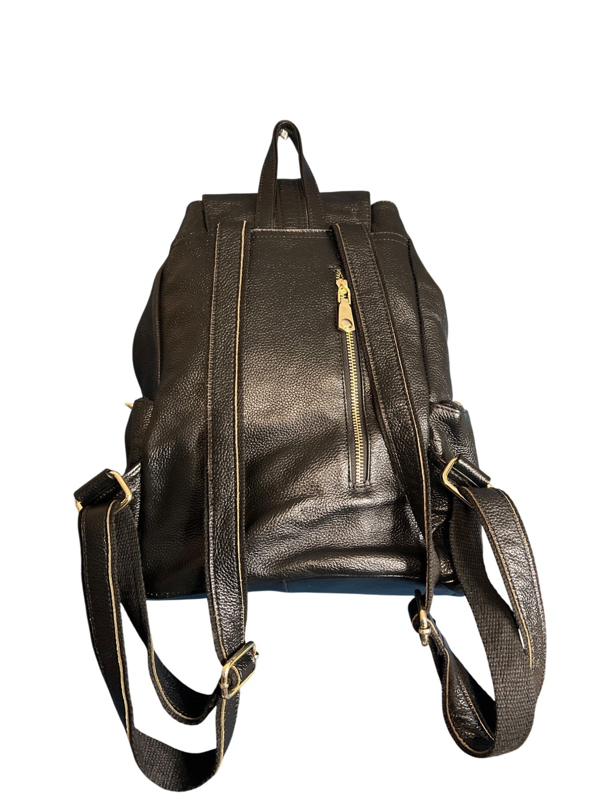 Black Pebbled Leather Backpack - image 2
