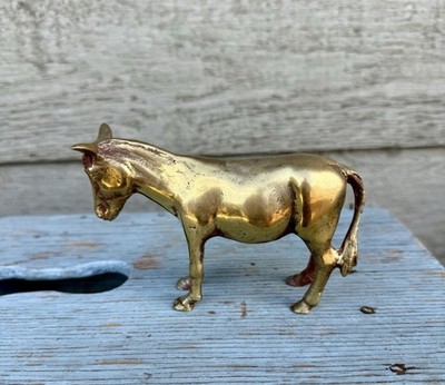 Vintage MCM 1950 s Brass Donkey Burro Mule Figurine Has A Great Natural Patina