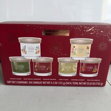 Yankee Candle 6 Pack - 4.3 oz Seasonal Gift Set Clear Glass Jar w/ Lid