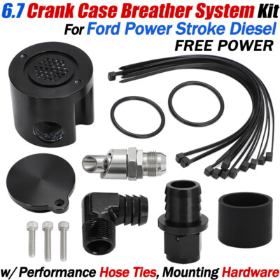 6.7 Crank Case Breather System For Ford P. Stroke Diesel FREE POWER - Super Duty