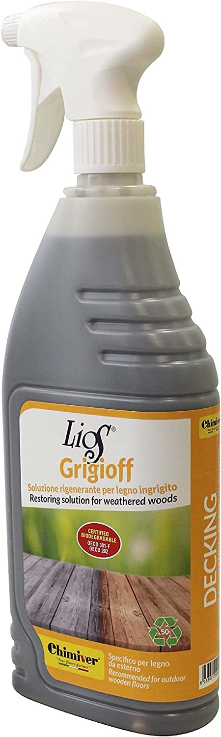 LIOS GRIGIOFF 1L Chimiver: Pulizia e Rinnovo Decking in Legno