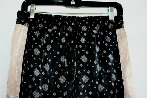 BEBOP (S) Pant BLACK/GOLD Satin Polyester Elastic Waist Drawstring MSRP $39.00 - Picture 3 of 9