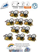 lotto 10 x patch bee abeja toppa termoadesiva ape abeille abelha Biene iron on