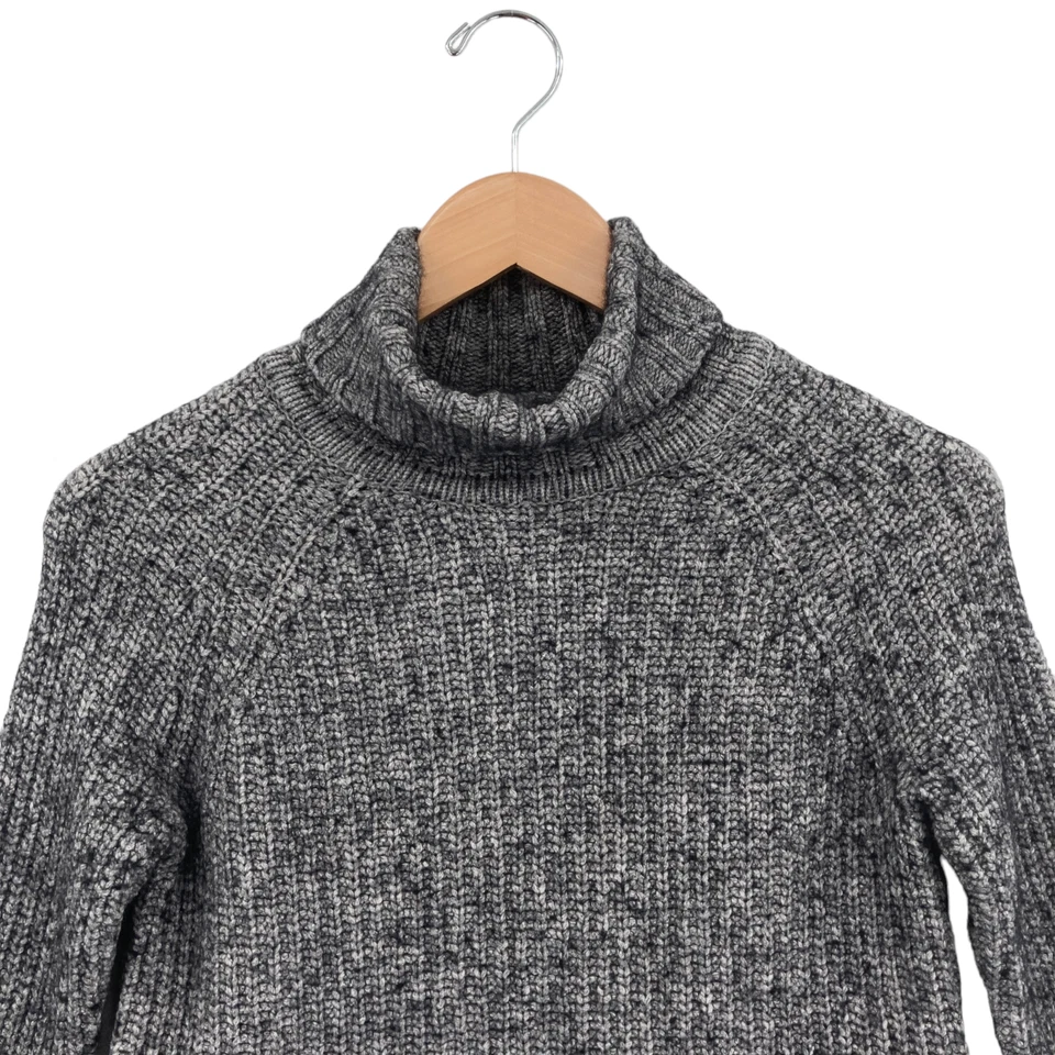 Suéter UGG Ceanne para mujer XS gris tejido manga larga cuello alto aberturas laterales con lazos Foto 3 de 4