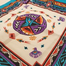 Vintage South Western Native American Wamcraft Handkerchief Bandana USA Made