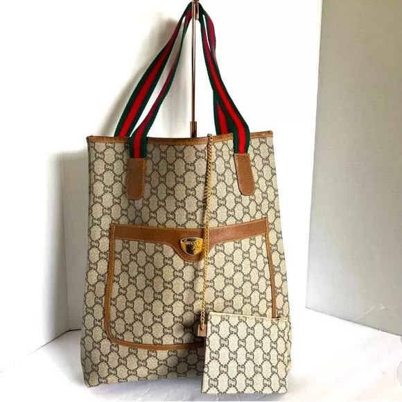 Sac fourre tout GUCCI PLUS Sherry Line marron avec pochette PVC 3905149