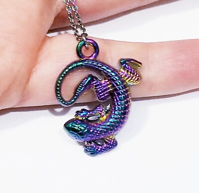 Colorful Lizard Gecko Necklace Pendant Fashion Jewelry