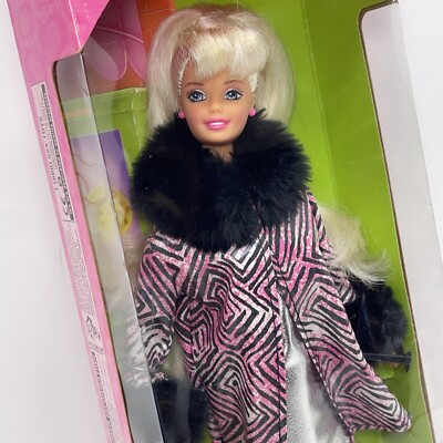 WILD STYLE BARBIE Blonde Silver Dress Pink Black Coat Mattel #19262 VTG 1997 NEW