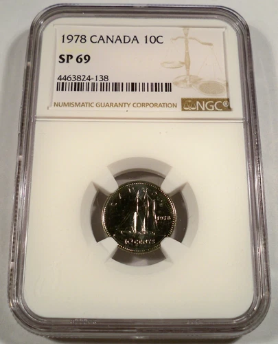 1978 10c NGC SP69 CANADA DIME BLUENOSE SPECIMEN MINT SET ISSUE SP 69 Pop 7