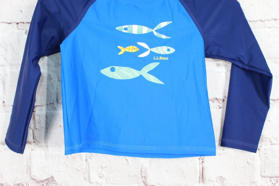 NUEVO CON ETIQUETAS LL Bean Niños Pequeños Sol y Surf Natación Mezcla de Nylon Pez Azul Protector contra Erupciones Talla 2T Foto 3 de 4