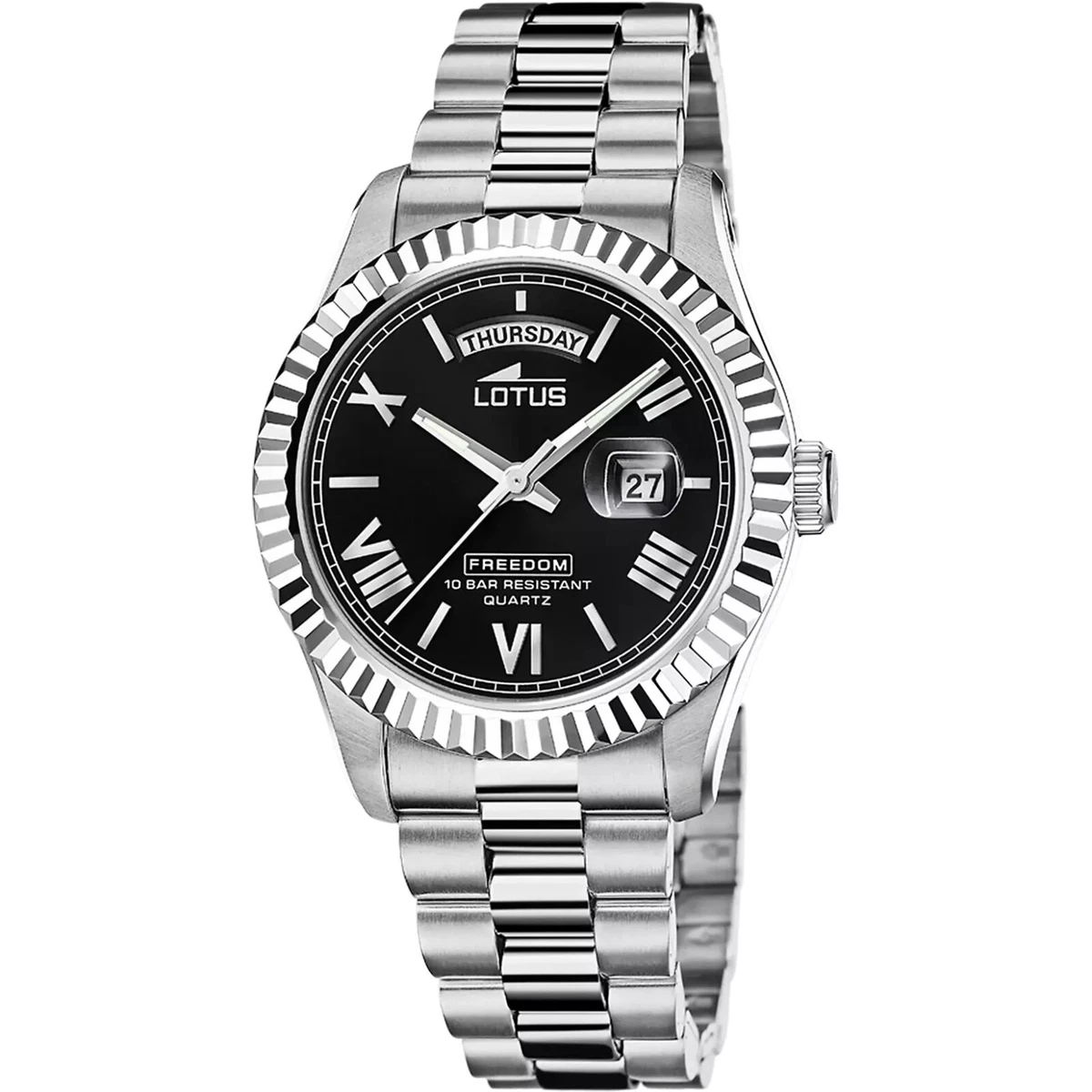 Lotus Watches Orologio Da Polso Multifunzione Uomo, Quarzo, Cassa In Acciaio Inox, Cinturino In Pelle, Impermeabile 5 ATM, Data Giorno E 24 Ore, Modello 18576/8