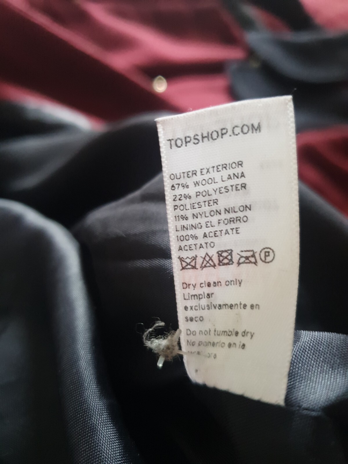 Ladies Topshop Military Style Jacket Size 10 image 7