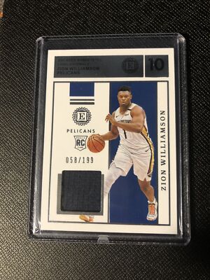 2019-20 Panini Encased ZION WILLIAMSON RC Label Materials Jersey Patch Sp 58/199