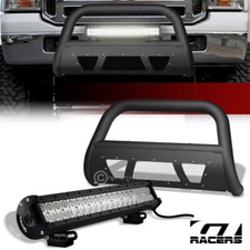 For 05-07 Ford F250f350 Matte Blk Studded Mesh Bull Bar120w Cree Led Fog Light