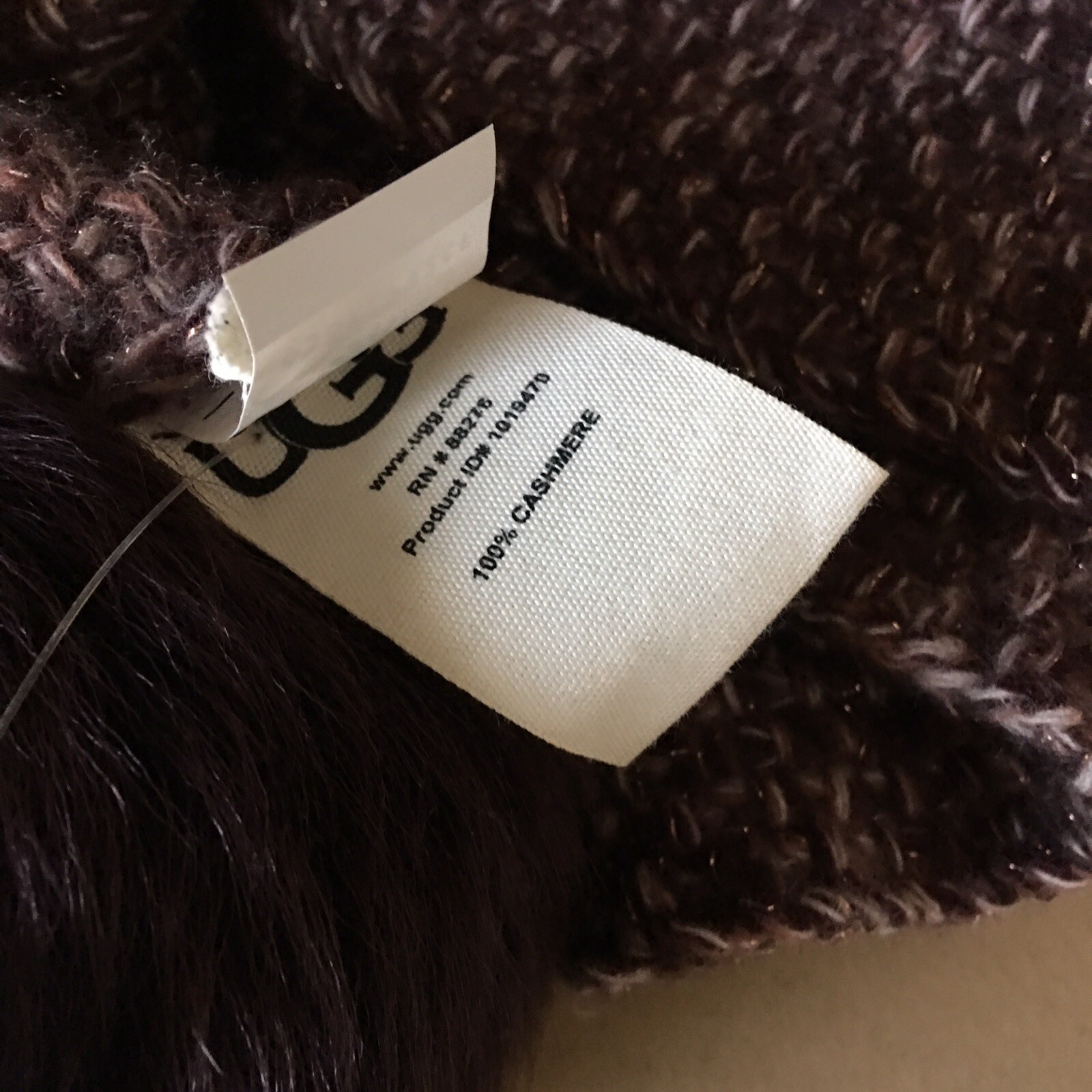UGG Quatro Pom 100percent Cashmere Port Scarf Wrap Warm Soft Scarves MSRP $268 image 4