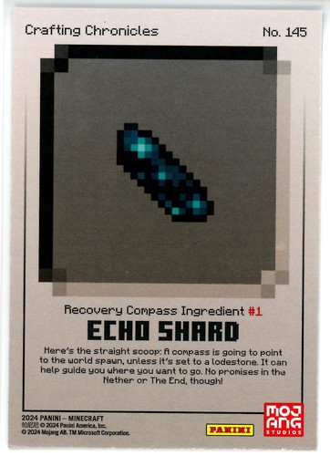 2024 Panini Minecraft Crafting Chronicles Echo Shard Cubic Parallel No. 145 - Picture 2 of 2
