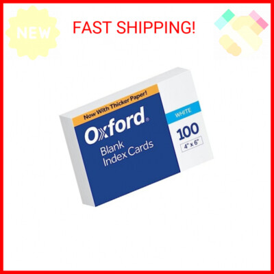 Oxford Blank Index Cards, 4" x 6", White, 100/Pack | eBay