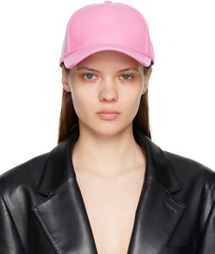 STAND STUDIO WOMEN Baseball Cap Designer Faux Leather Hat in Pink BNWT RRP £90 - Picture 5 of 15