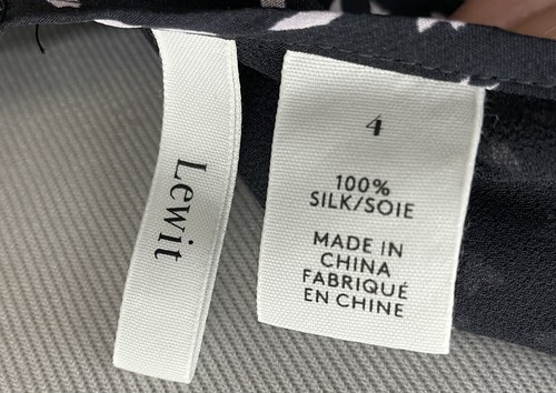 Abito da notte Jane Lewit taglia 4 scuro navy 100% seta NUOVO al dettaglio $379 - Foto 6 di 6