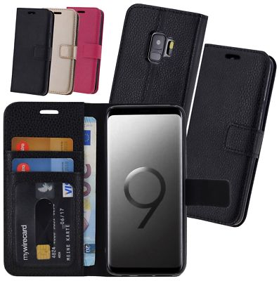 Hülle Book Tasche Schutz Case für Samsung Galaxy S9 S9+ A6 Plus A7 2018
