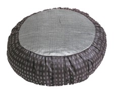 Meditation Cushion Zafu Round Buckwheat Pillow "Global Weave II" 15"dia. 6" loft
