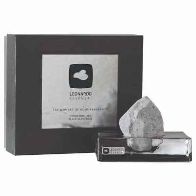 Leonardo Essenza Stone Diffuser Keramikstein Diffuser auf Glassockel Schwarz