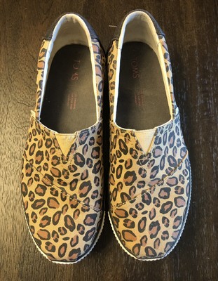 Toms Alpargata Boardwalk Platform Cheetah Leopard Animal 
