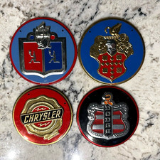 VINTAGE 1950's Wheaties Cereal Premium Car Badge Emblem Lot 5 Metal Tin