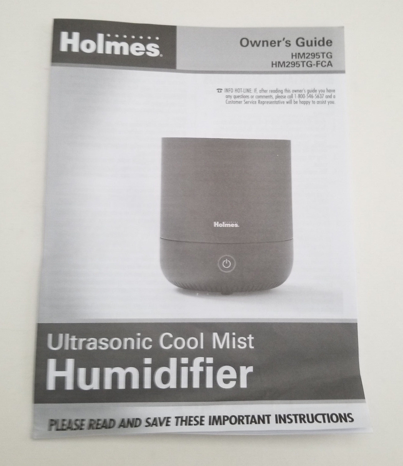 Holmes Ultrasonic Cool Mist Humidifier New Open 0.36 Gal Antimicrobial