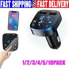 Bluetooth 5.0 Wireless Handsfree Car FM Transmitter MP3 Player 2 USB Charger lot
