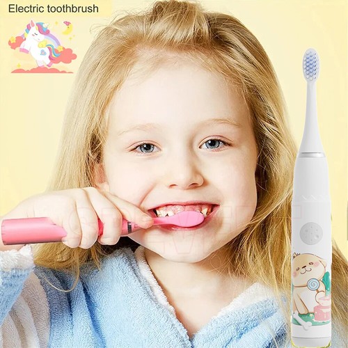 Électrique Brosse à dents Pour Enfant 4 Modes Batterie Fonctionner Silicone IPX7 - Foto 3 di 15