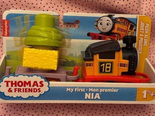 Thomas & Friends Toddler Toy My First Nia Push-Along Train w/ Stacking Cargo NEW - 第 1/1 張圖片