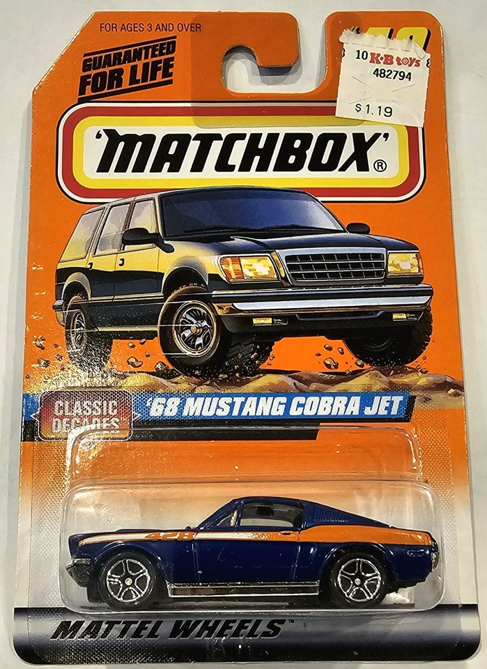Matchbox 1968 Mustang Cobra Jet - Gelb, Classic Decades Series #40/75