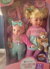 Member's Mark Sweet Sisters Little Doctor 13" & 16" Doll Blonde Hair Blue Eyes