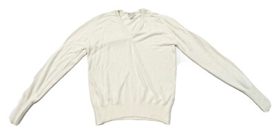 Vintage Arnold Palmer Golf Women s V Neck Off White Sweater Size Medium USA