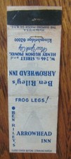 INDIAN RELATED c1930s MATCHBOOK: ARROWHEAD INN (BEN RILEY) NEW YORK CITY -F16