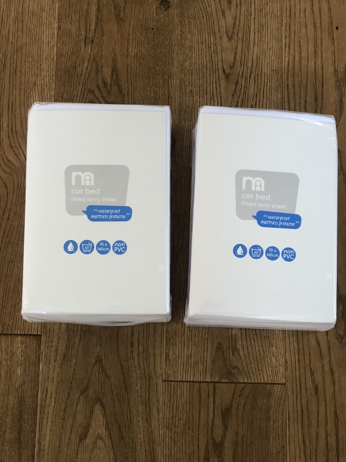 Mothercare Cot Bed Fitted 100 Cotton Terry Sheets2 PacksWhite