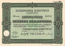 Zuckerfabrik aus Breslau - Historische Aktie aus Juli 1942