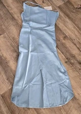 Missguided Midi Bodycon Dress Size 10  Baby  Blue cowl neck  new with tags 