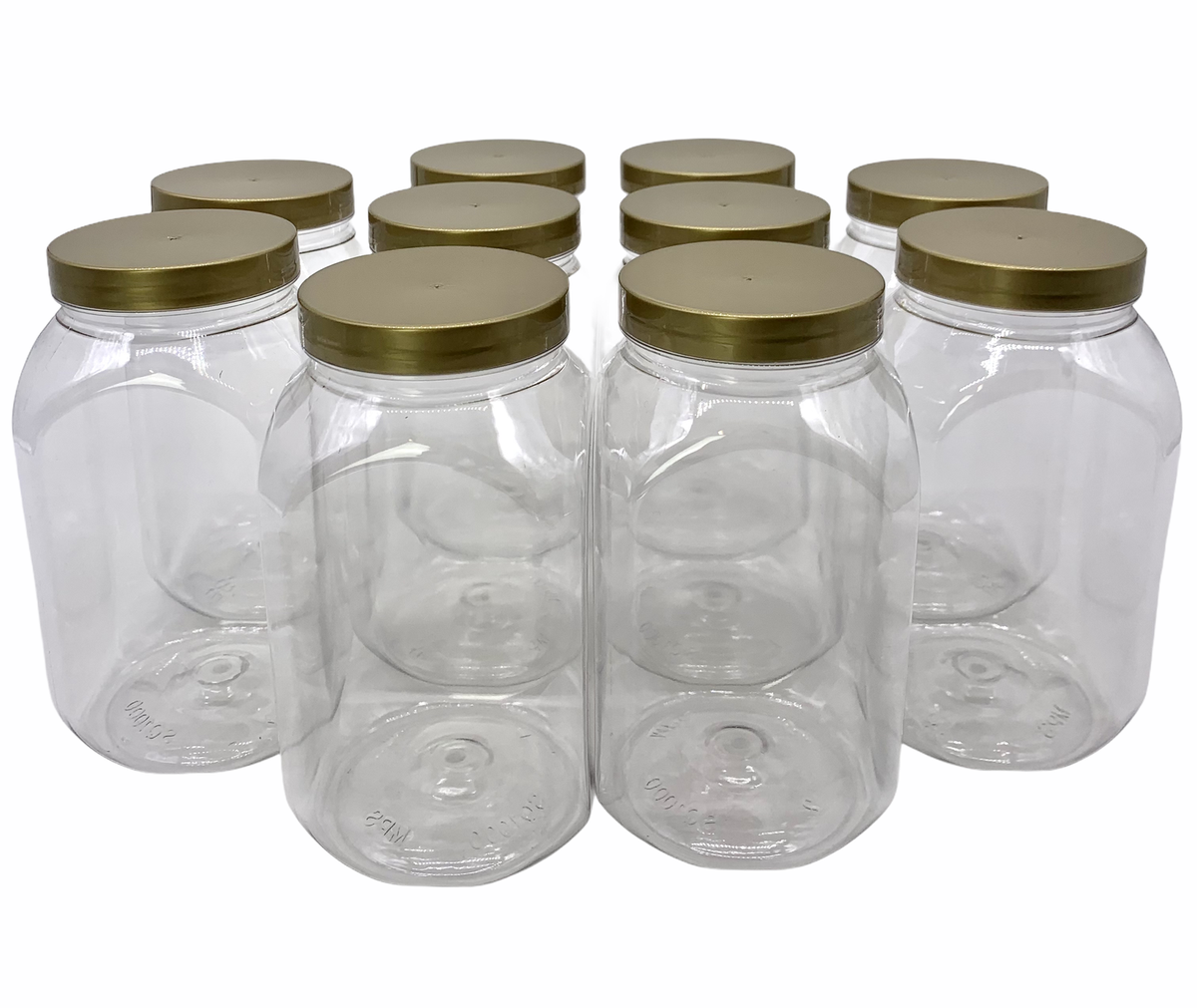 10 x Litre Square Plastic Storage Jars Kitchen/Garage