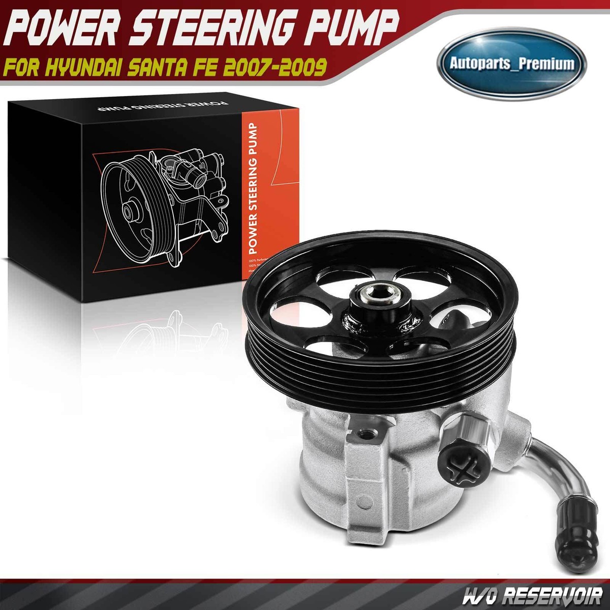 Power Steering Pump w/ Pulley for Hyundai Santa Fe V6 3.3L 2007