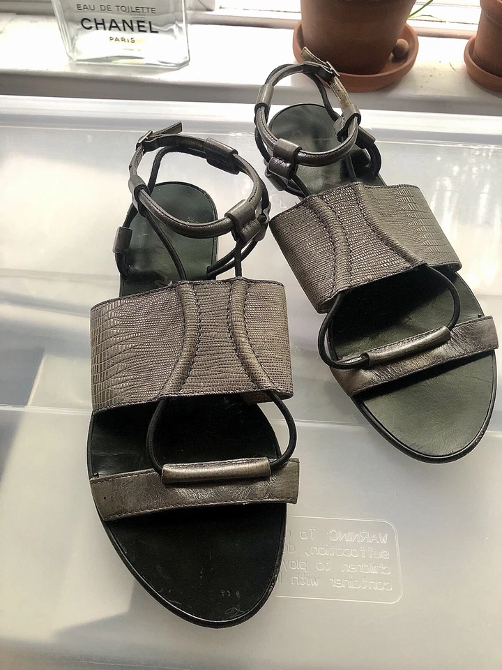 Sandalias Gladiador Lanvin SS2011 Cuero Plateado Talla 39.5 Foto 2 de 4