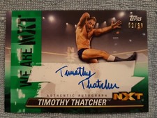 TIMOTHY THATCHER 2021 Topps WWE NXT GREEN AUTOGRAPH CARD 52/99 #A-TT