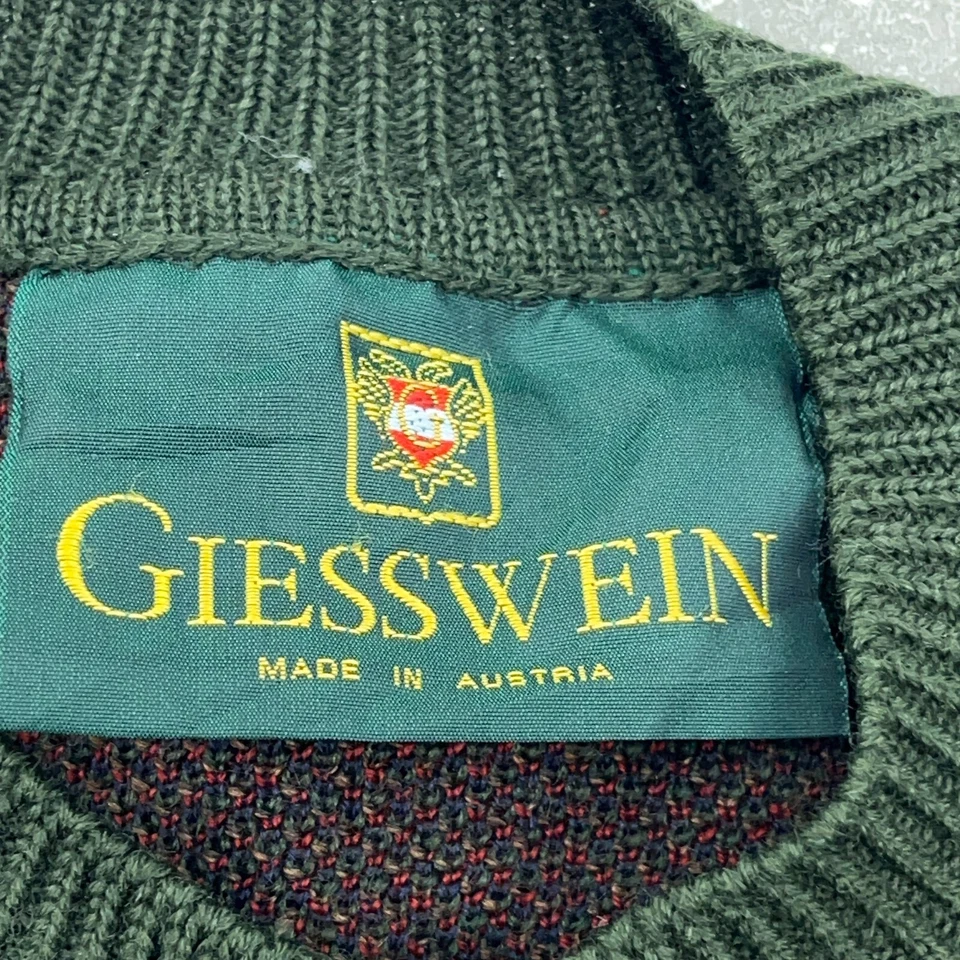 Suéter Giesswein Hombres Mediano Verde Azul Cárdigan Lana Azteca Colorblock Adulto * Foto 3 de 4