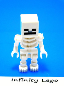 LEGO White Skeleton Minifigure Pixels Minecraft (21127 21132 21121 2114 21169)