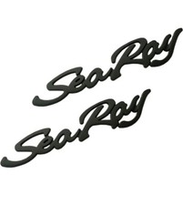 2pc SEA RAY 3D Raised Decal Letters Black EMBLEM LOGO  12-3/4