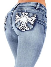 Colombian Design Butt Lift Levanta Cola Skinny Denim Jeans Plus / Junior Size