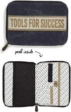 Mona B TOOLS FOR SUCCESS Clutch Tech Hand Bag Cosmetic Travel Organizer Upcycled